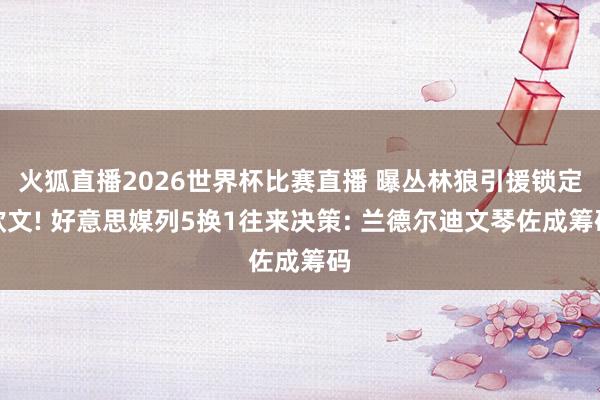 火狐直播2026世界杯比赛直播 曝丛林狼引援锁定欧文! 好意思媒列5换1往来决策: 兰德尔迪文琴佐成筹码