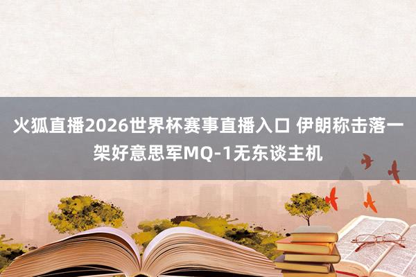 火狐直播2026世界杯赛事直播入口 伊朗称击落一架好意思军MQ-1无东谈主机