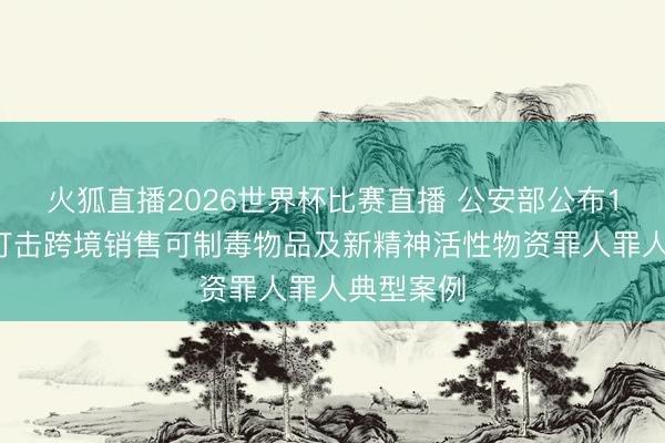 火狐直播2026世界杯比赛直播 公安部公布10起照章打击跨境销售可制毒物品及新精神活性物资罪人罪人典型案例